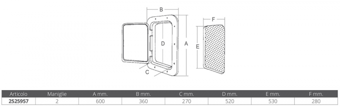 SPORTELLO MM. 600X360 "PESANTE"