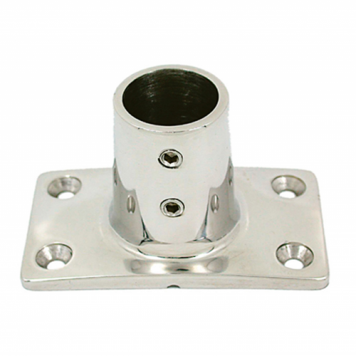 BASE RETT. INOX 90° Ø MM.22
