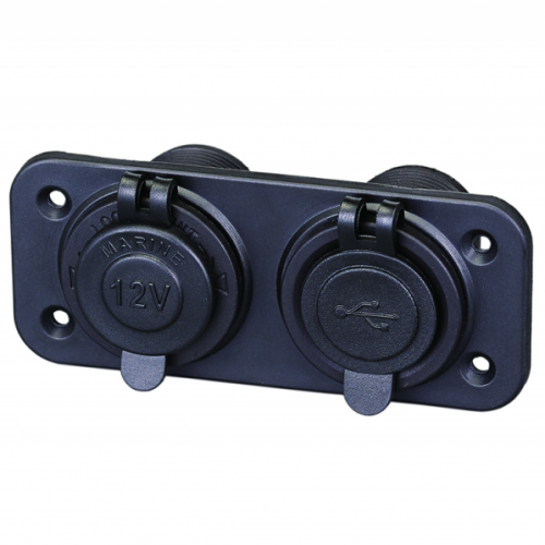 PANNELLO CON 1 PRESA 12V E 2 USB
