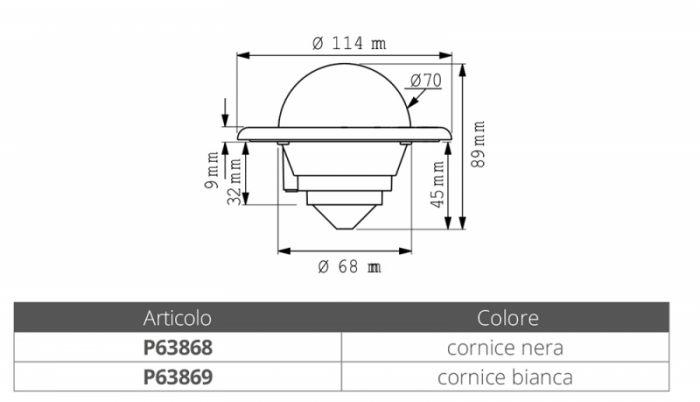 BUSSOLA MINI C COMPASS CORNICE NERA