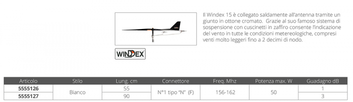 ANTENNA VHF CM.55 CON WINDEX 15