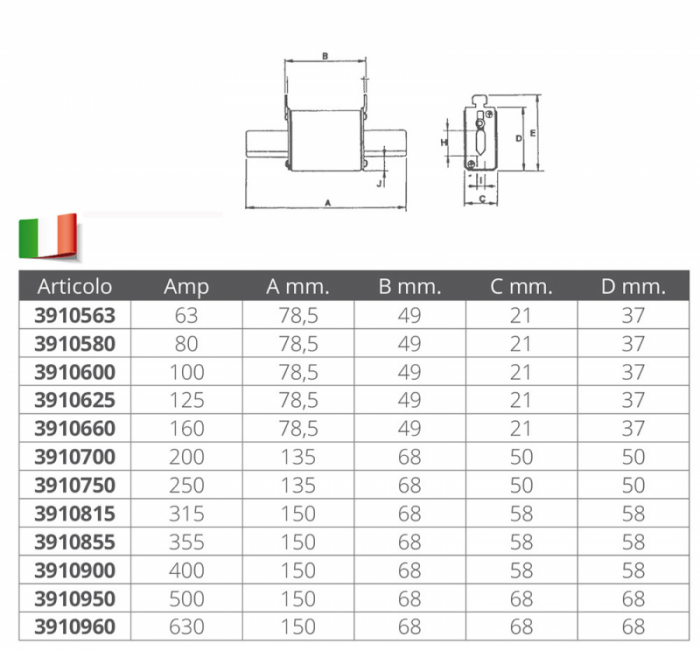 FUSIBILE 63 AMP.