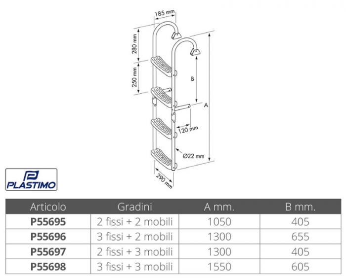 SCALETTA 6 GRADINI 1550x290