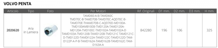 FILTRO ARIA VOLVO RIF.OR. 842280