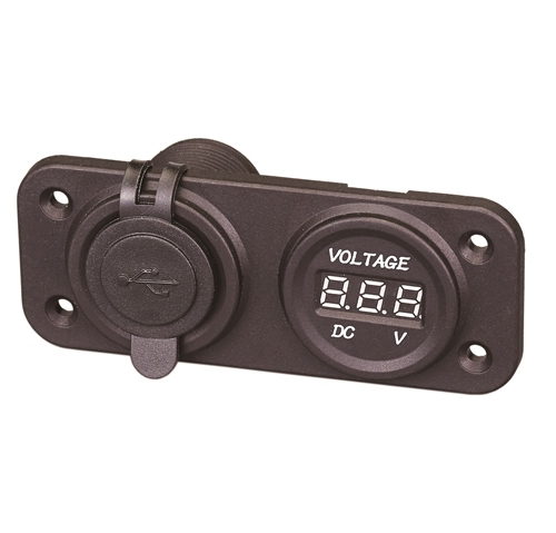 PANNELLO CON PRESA USB E VOLTMETRO
