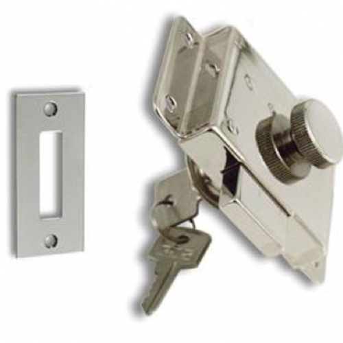 SERRATURA IN OTTONE CROMATO H25