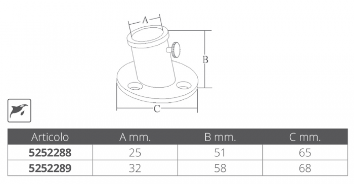 BASE INOX PER ASTE BANDIERA