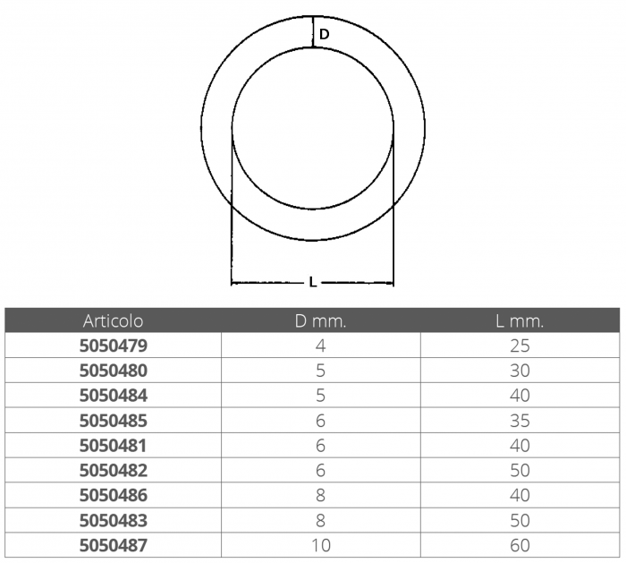 ANELLO INOX Ø MM.6X40