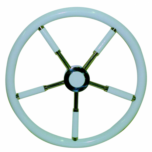 RUOTA TIMONE TEAK BIANCO Ø MM.450