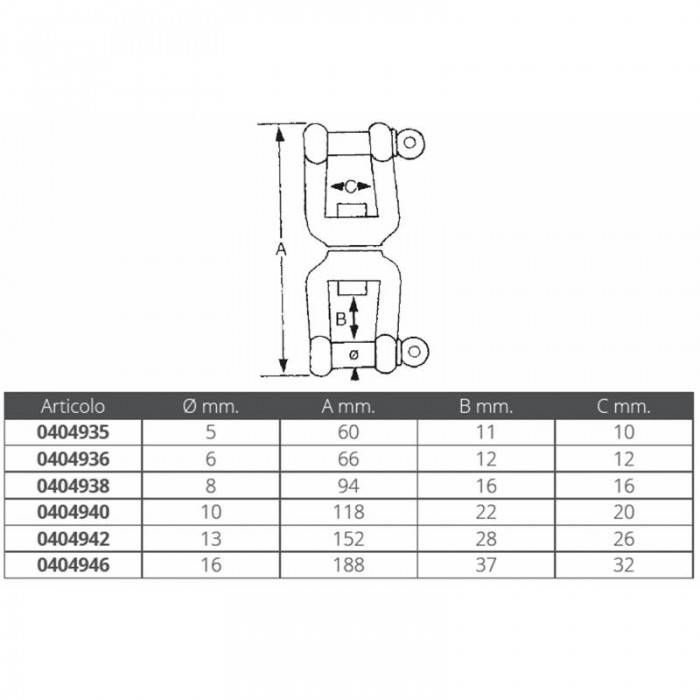 GIRELLA INOX GRILLO-GRILLO Ø MM.8
