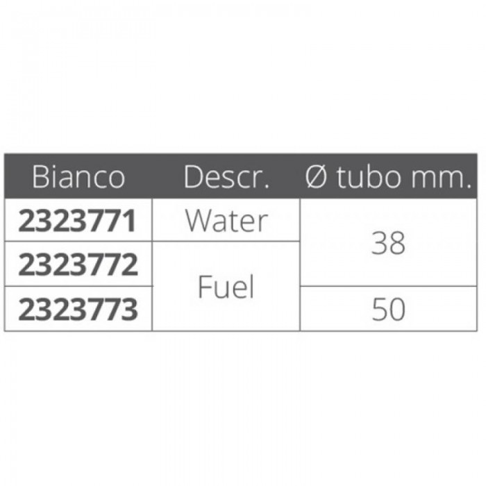 TAPPO NYLON BIANCO FUEL Ø MM.38