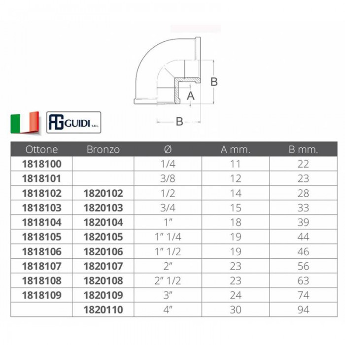 CURVA F-F DA 3/8