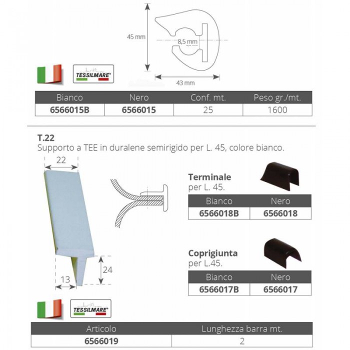 PROFILO L45 BIANCO