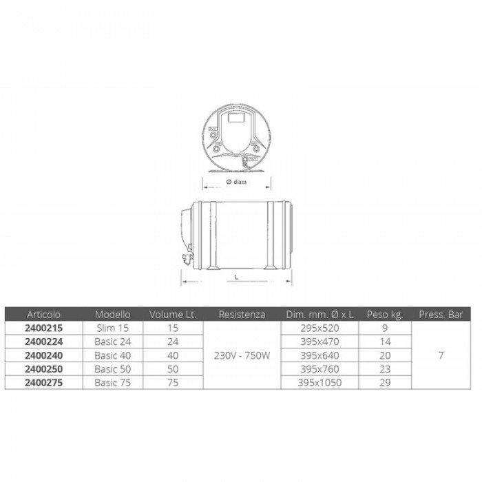 BOILER INOX LT.50