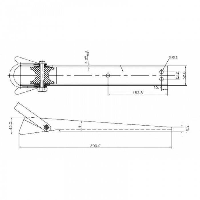 MUSONE DI PRUA INOX MM. 390