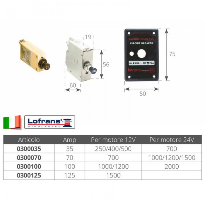 MAGNETO TERMICO 70 AMP.