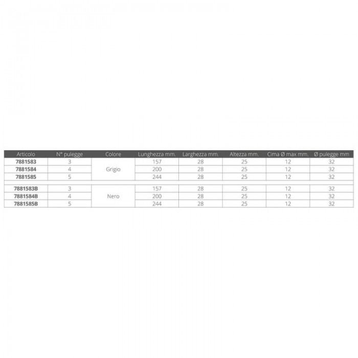 DECK ORGANIZER 4 PULEGGE