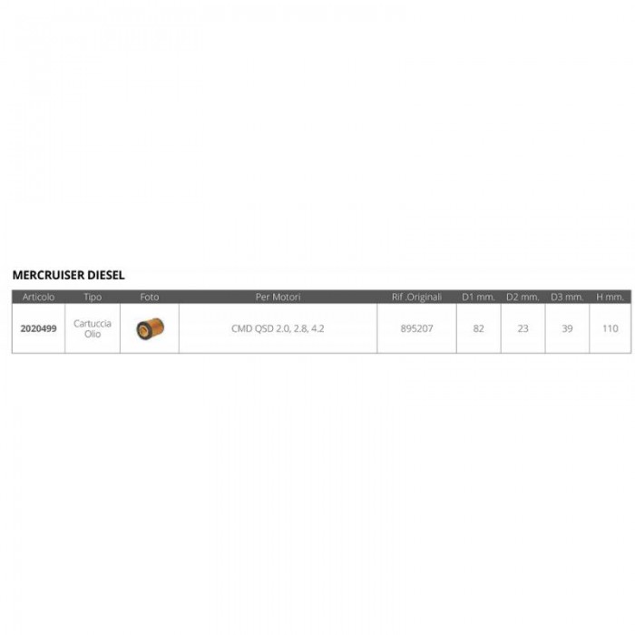 CARTUCCIA OLIO MERCRUISER 35-895207