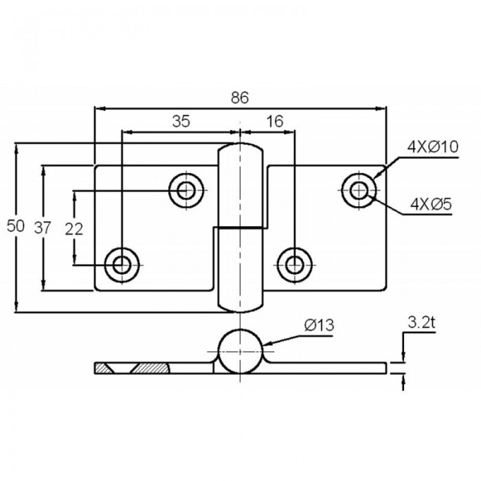 CERNIERA SFILABILE INOX DESTRA
