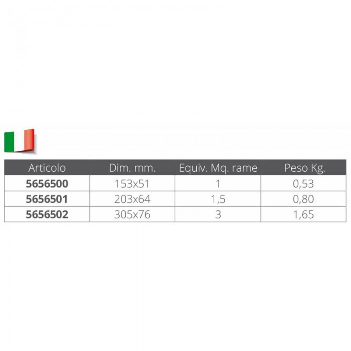 PIASTRA DI MASSA MM.153 X 51