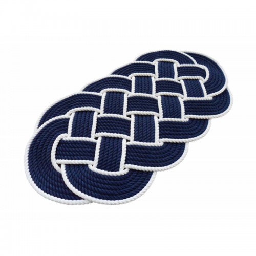 TAPPETO CORDA BLU-BIANCO