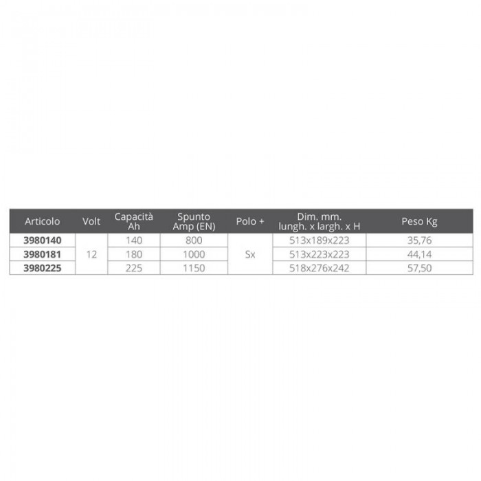 BATTERIA 225 Ah