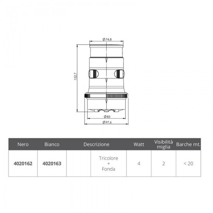 FANALE A LED  S34 TRICOLOR+FONDA