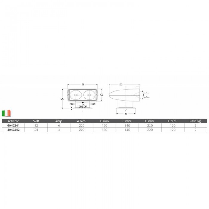 PROIETTORE   24 V.
