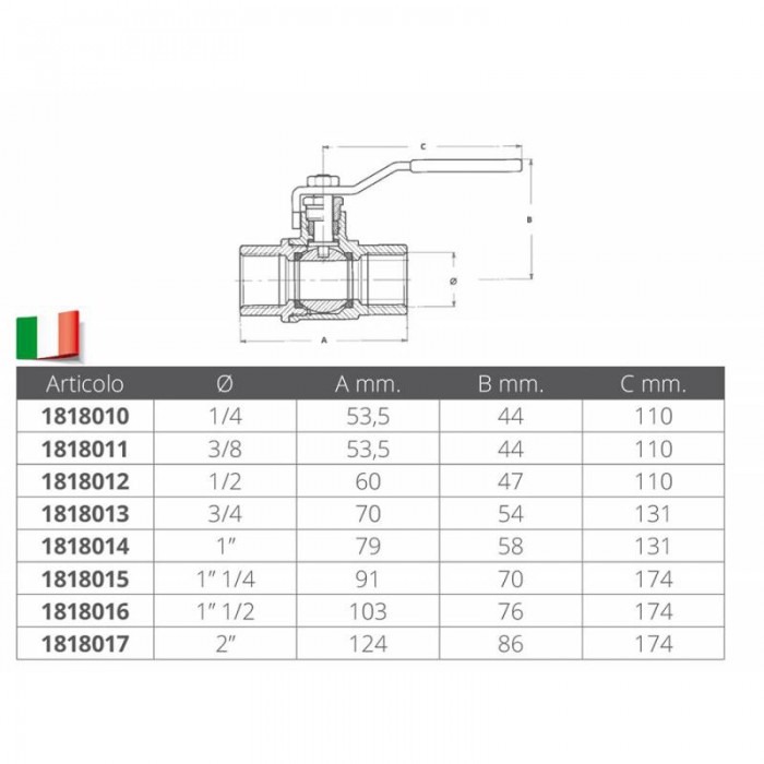 VALVOLA A SFERA INOX 316 DA 1'