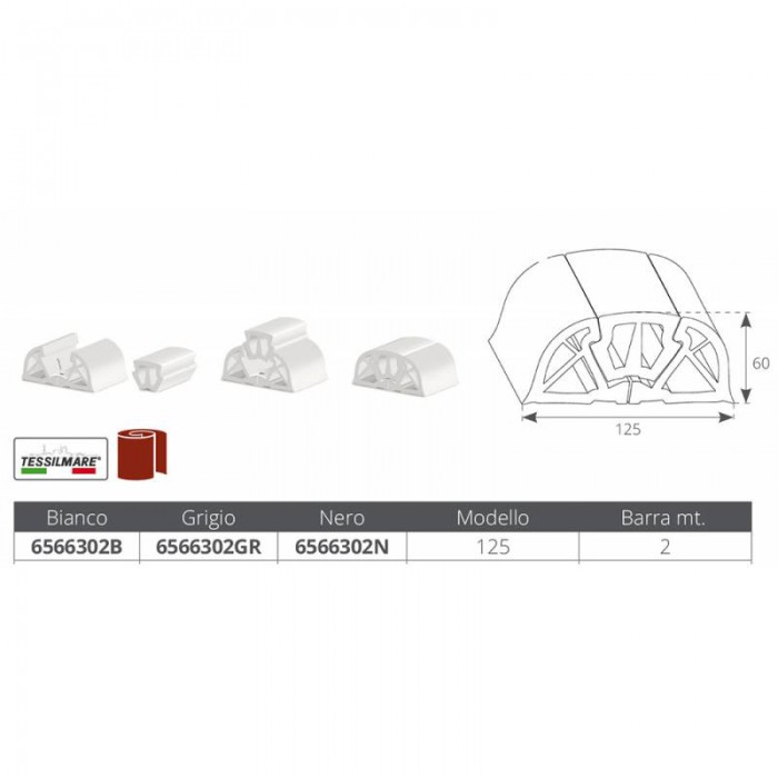 PROFILO BUMPER 125 NERO