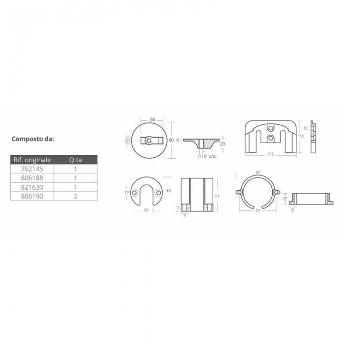 KIT ALLUMINIO MERCRUISER BRAVO I
