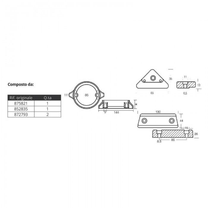 KIT ALLUMINIO VOLVO 290C DUAL PROP