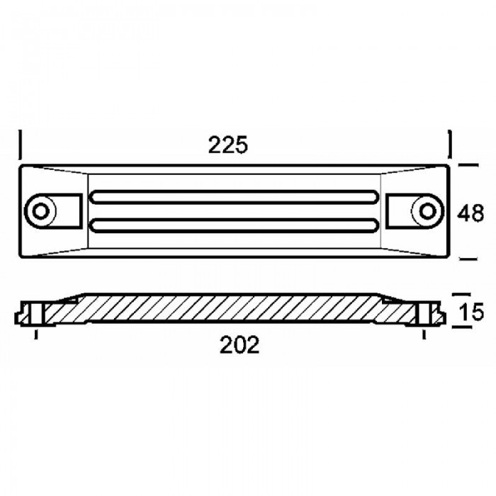 PLACCA IN ALLUMINIO 75-130-225 HP